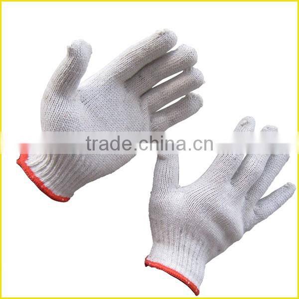Shenzhen supply white cotton knit gloves for consturction