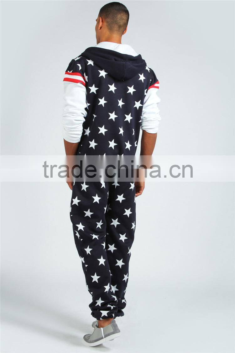 PA0043A all over american flag printed men's onesie
