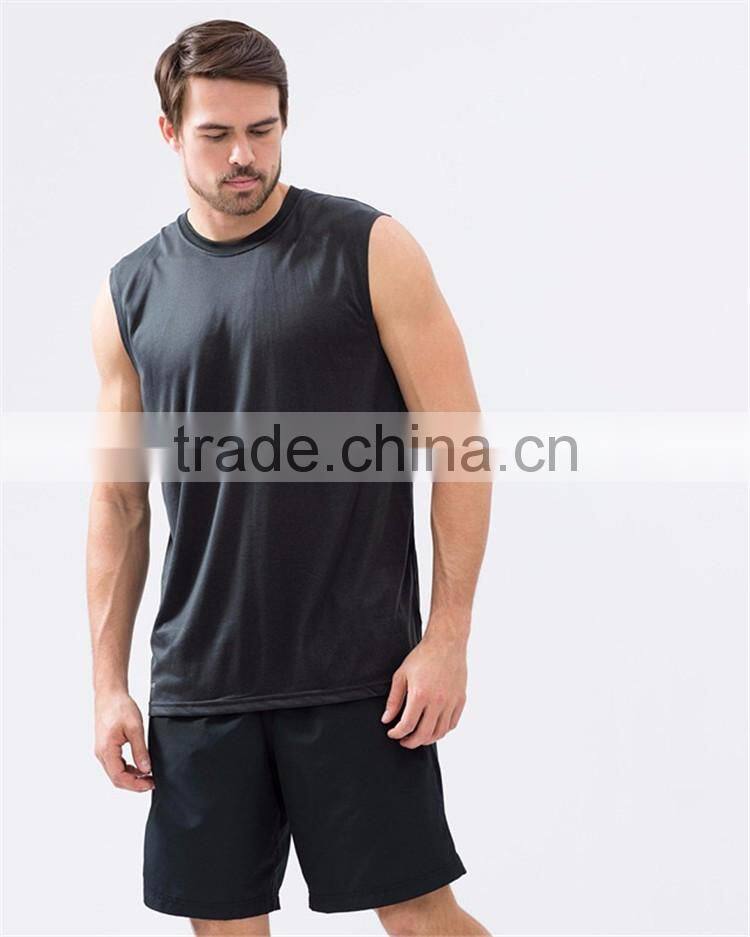 Black athletic men's tank top gym