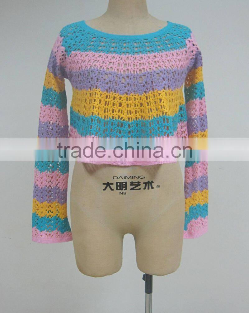 new fashion ladies long sleeve summer crochet blouses