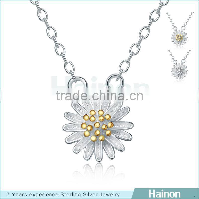 Fashion hot sale Flower Jewellery 925 sterling Silver necklce