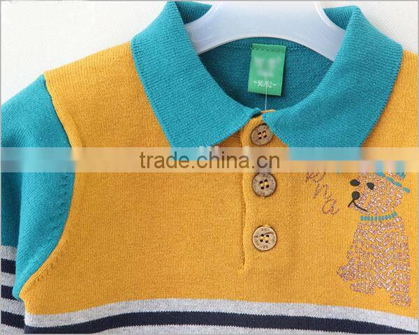 Baby stripe sweater fashion turn down collar children products