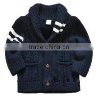 Fashion Lapel Collar Baby Boys Pattern Knitwear Cotton Children Cardigan Knitwear