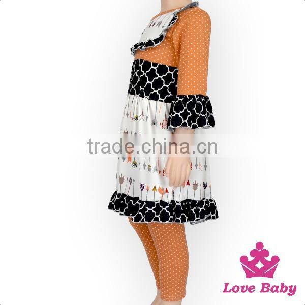 New Hot-sale Children Clothing Set Baby Girl Printing Wave Point Set Baby Girl Boutique Clothing Cosmetic Sets