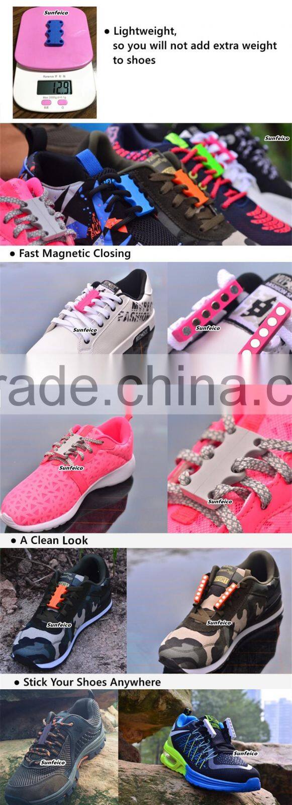 Fastest Magnetic Closing Strong Will Yeezy Sneaker Lace Buckles Never Tie Shoelace Closures - Manufacturer Production - black