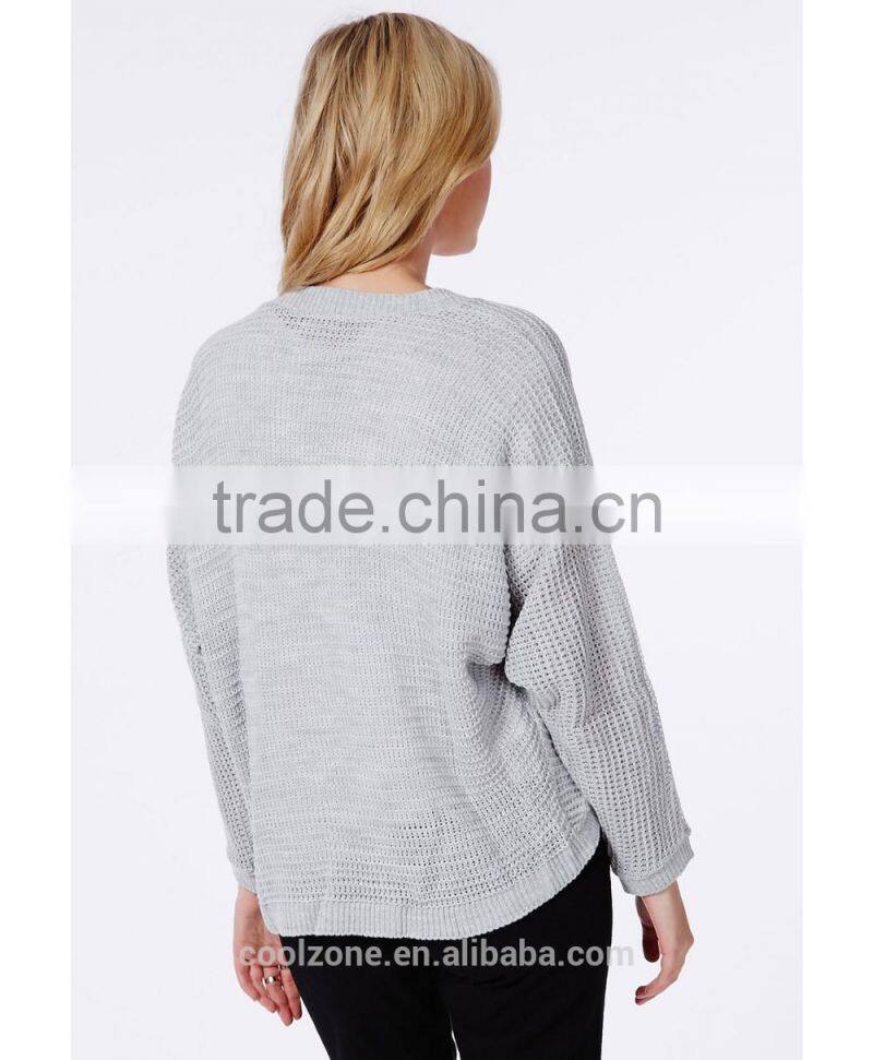 Loose fit long sleeve high quality cardigan Lady blouse