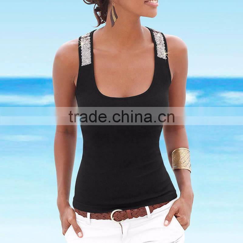 Polyester Crop Top Tank Top2016 new arrive women different size for choice & short front long back printed