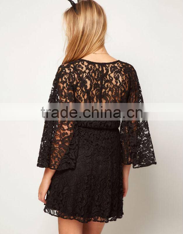 Lace Dress With Kimono Sleeve