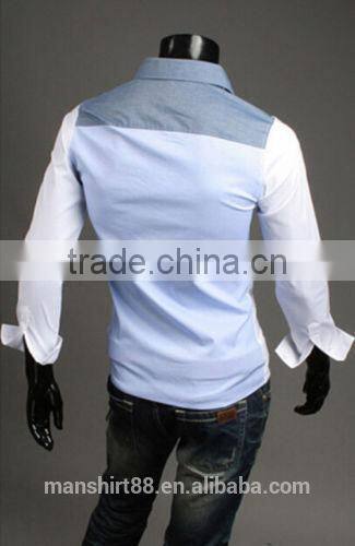 New Mens Plaid Hit Color Long Sleeve slim fit casual Shirt