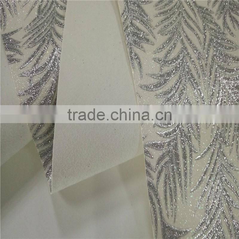 2016 New modern glitter wallpaper roll, color glitter wall paper home decoration