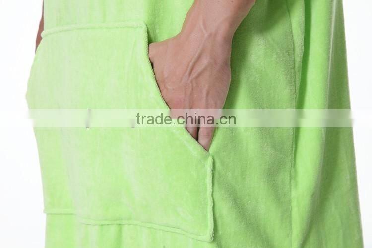 Wholesale unisex cotton terry green poncho