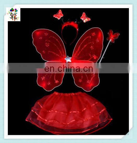 Colorful Kids Girl Party Princess Fairy Butterfly Wings with Headband Wand Skirt HPC-0800