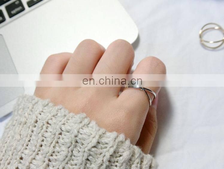 Korean Minimalist Cross Hollow Alloy Ring Above Knuckle Ring