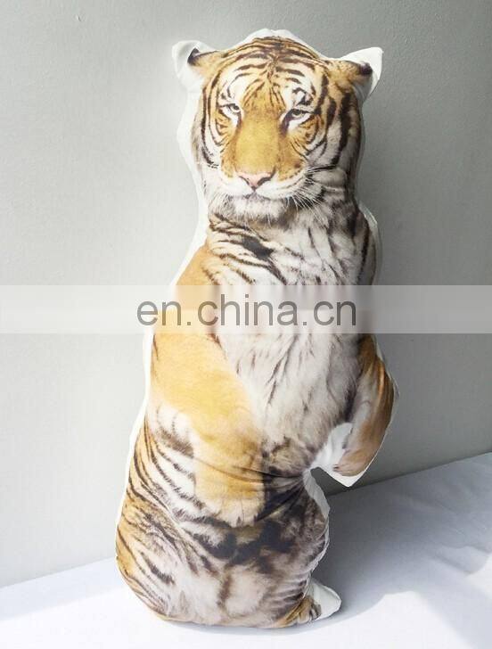 Promotional cheap home throw decorative 3d printing plush animal pillow