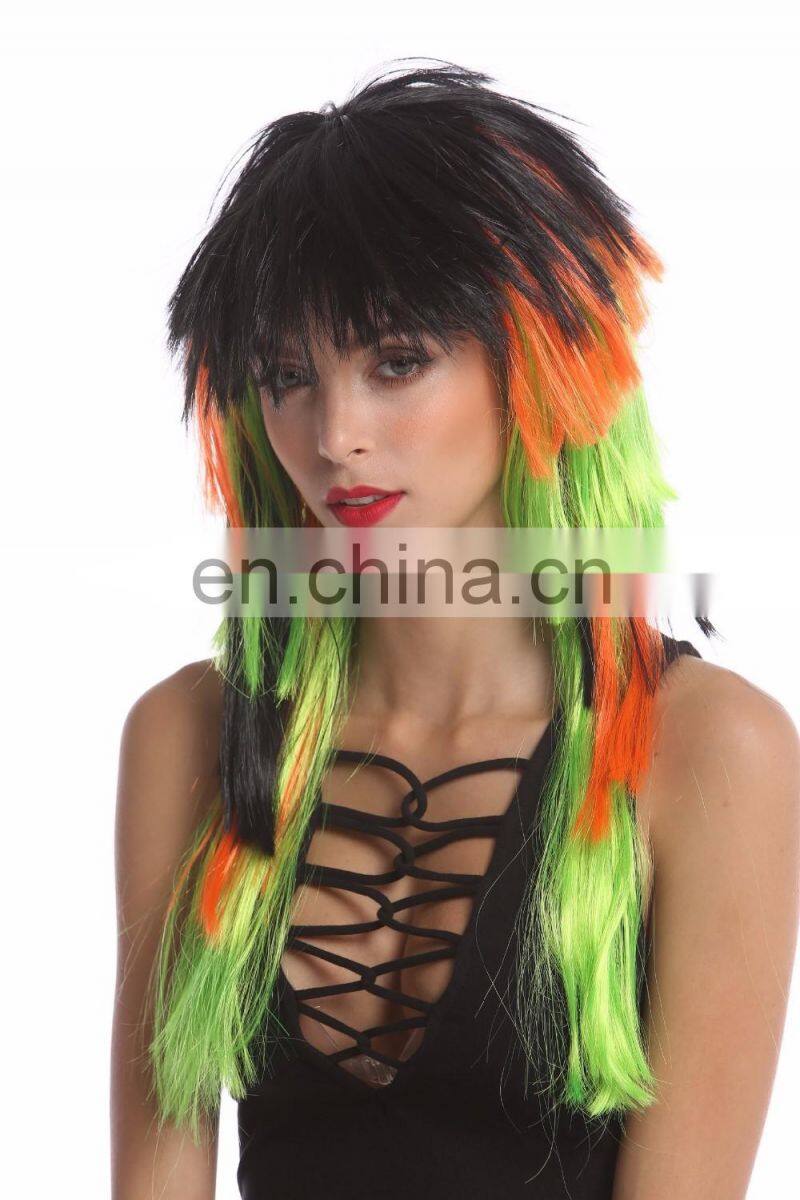 Party fan's colorful mullet wigs P-W218