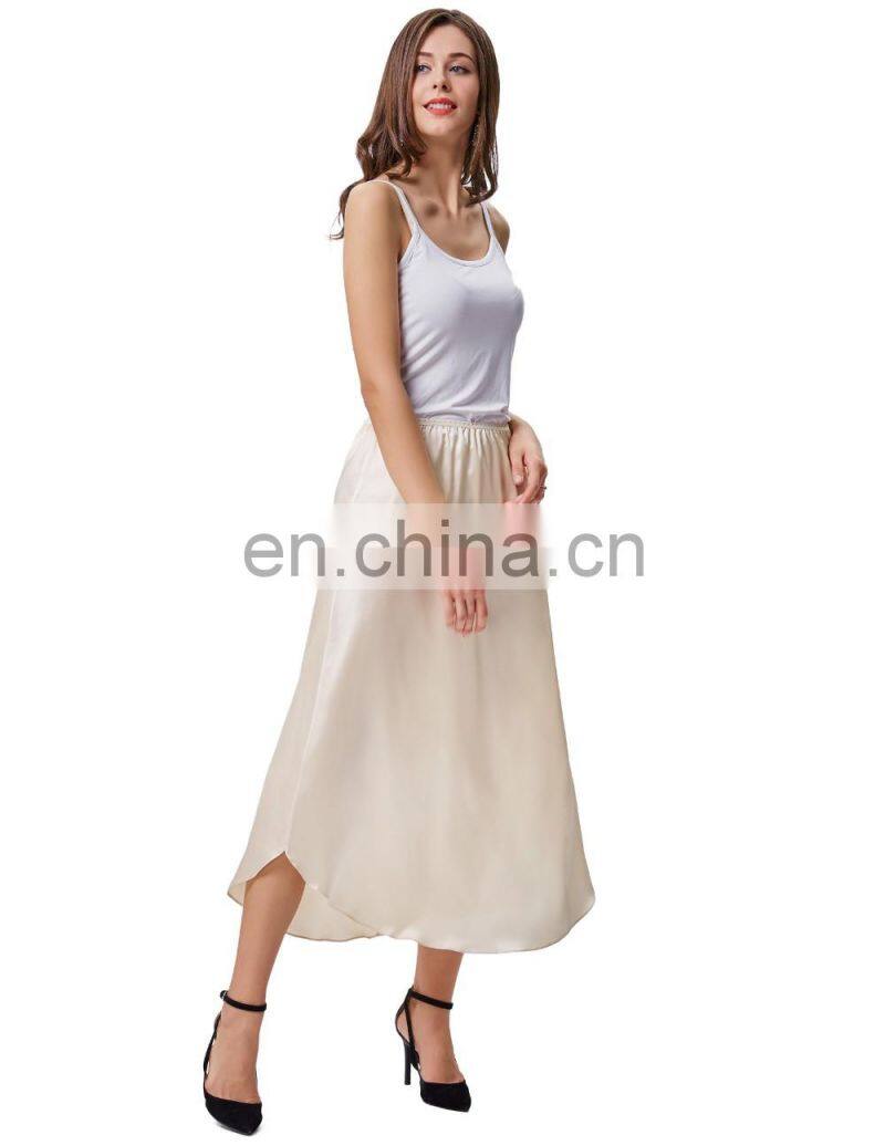 Kate Kasin Women's 35" Comfortable Champagne Satin Waist Slip Half Slip Undergarment KK000264-2