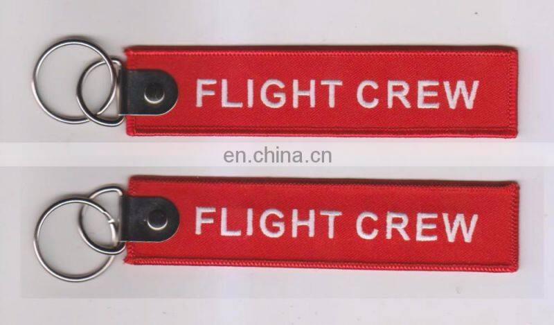 Promotion Cheap Polyester Logo Customzied Embroidery Keychain