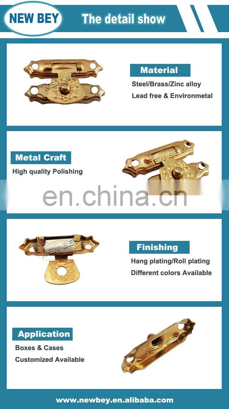 Custom design golden metal box hardware,gift box lock