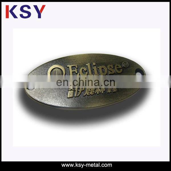 Bag special gold metal label with private logo