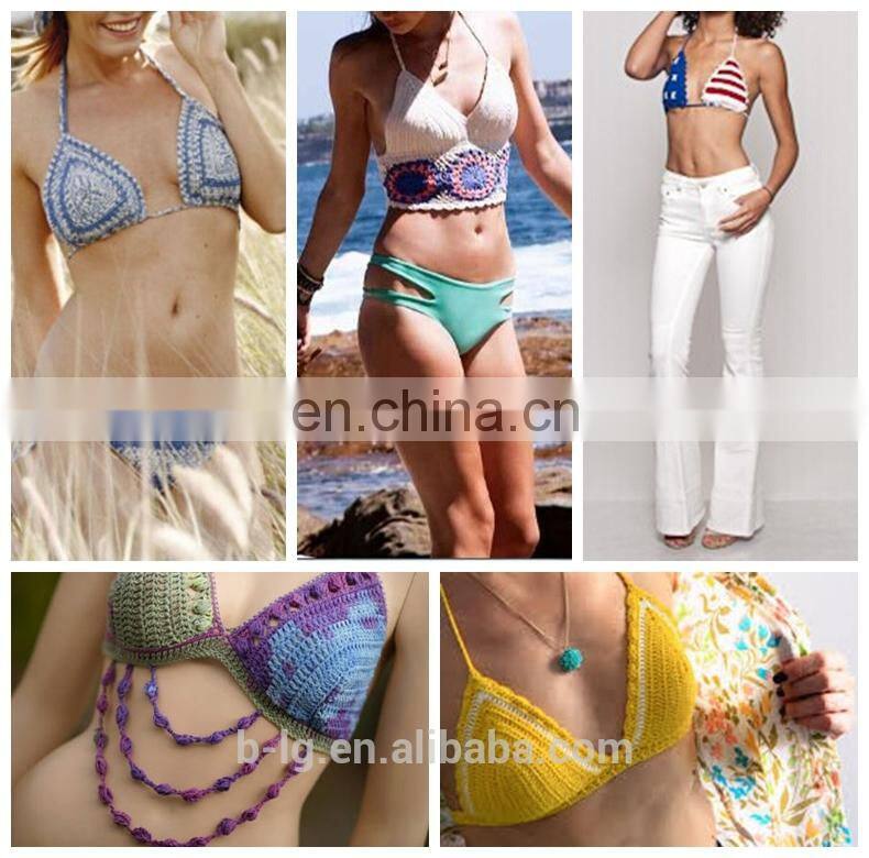 Bailange 2016 Newest unique crochet bra sexy bra white unlined bikini swimwear