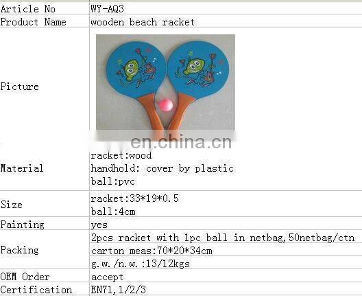 wooden beach ball racket