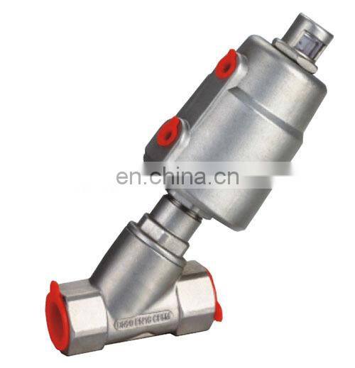 Stainless steel double acting angle seat actuator valve