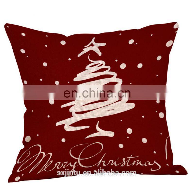 Household Decorative Christmas cotton linen Throw Pillow case cover For Sofa