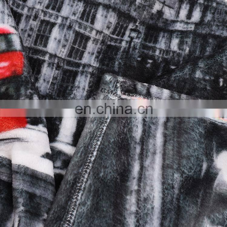 Custom Soft 3D Digital Print Screen Print Blanket Flannel Fleece Thick Throw Blanket With Good Color Permeability
