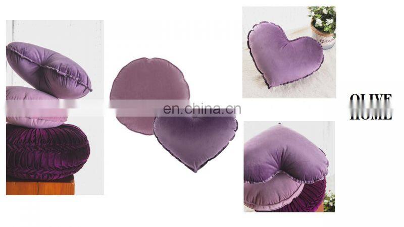 Custom Cute Purple Heart Shaped Pillow Toy Throw Pillows Gift for Living Room