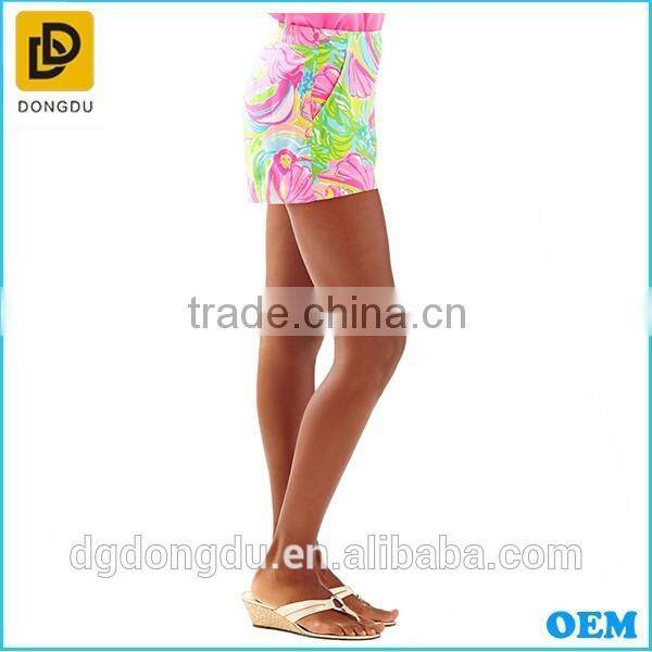 2016 Fashion Summer Soft Woven Casual Printing Design Women Shorts
