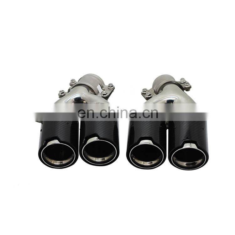 Dual carbon fiber exhaust tip #304 Stainless steel exhaust pipe muffler for BMW 5 Series G11 G10