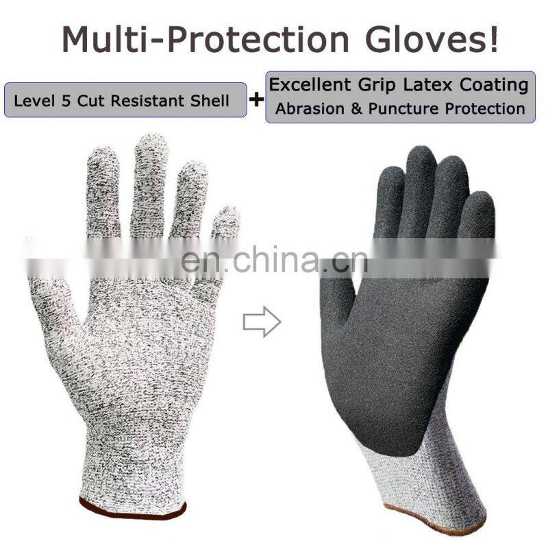 EN388 13997 Sandy Nitrile Coating Anti Cut Safety Gloves Cut Resistant Gloves