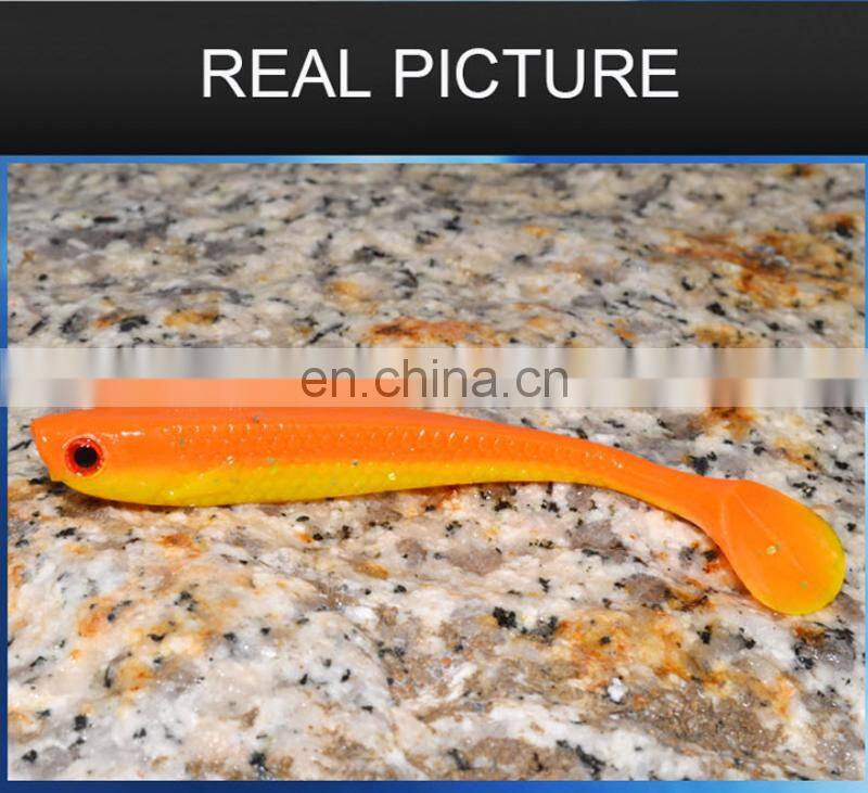 Amazon 10pcs/bag 75mm 2.8g 10-color Fishing Lure Soft Worm T-tail Soft Fish