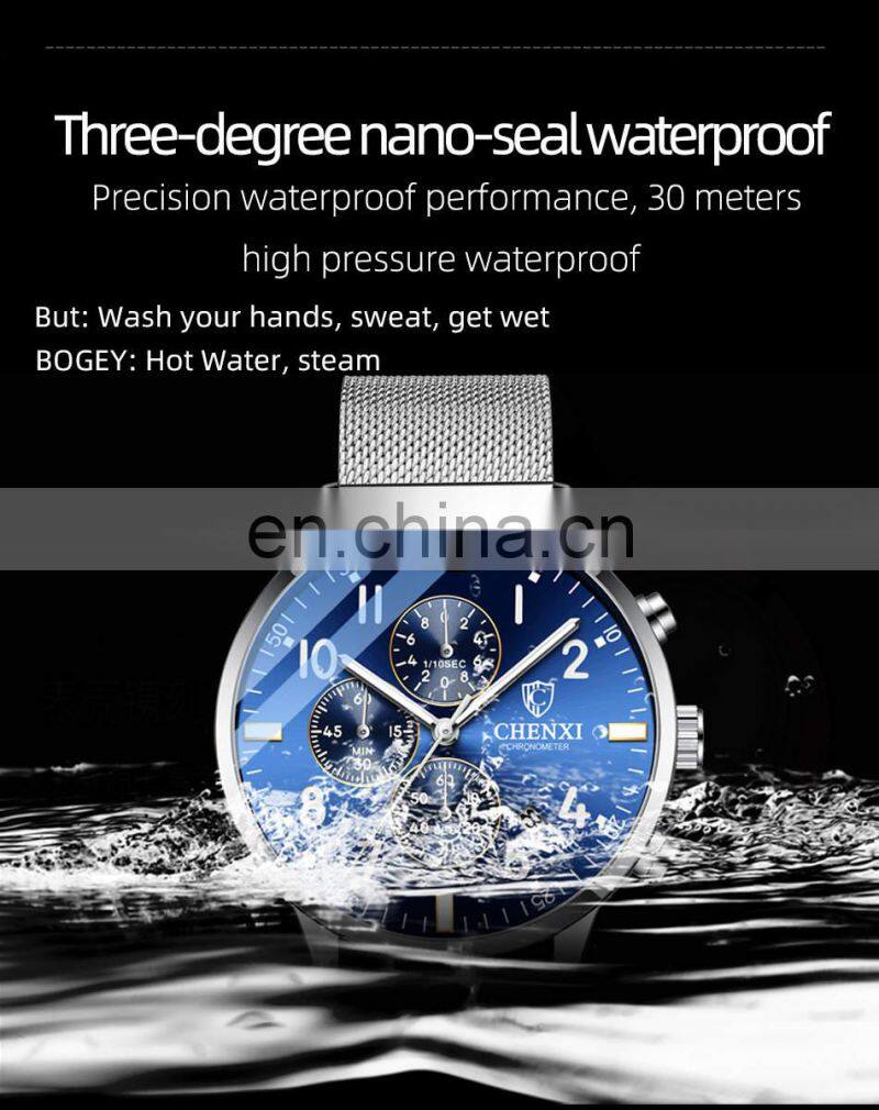 CHENXI 937 Men Quartz Watches New Fashion Sport Waterproof Luxury Chronograph Stainless Steel Wrist Watch