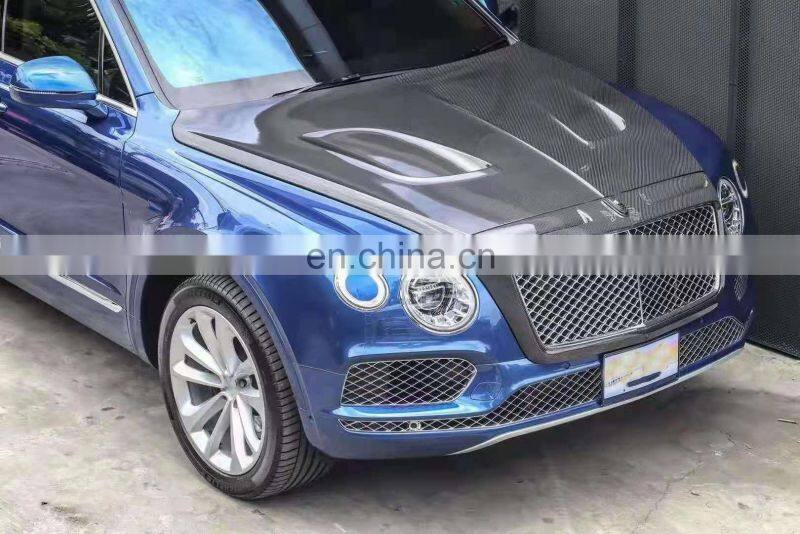 RD Facelift Parts Mansori Style Carbon Fiber Front Grill Mesh Frame Cover Car Engine Hood Vents Cover For Bentley Bentayga