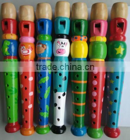 2016 Hot sale wooden toy flute kids happy flute