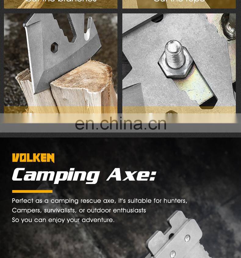 Field multi-tool axe knife high quality tactical axe solid wood handle with hexagonal hook rope factory direct sales