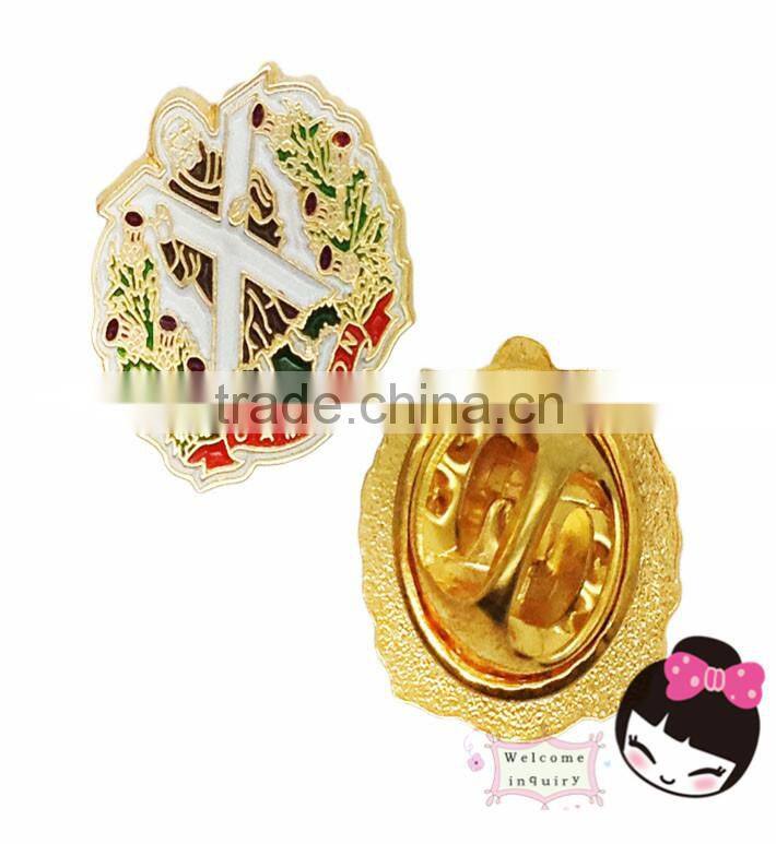 Custom lapel pin badge flag blue red and green dog tags