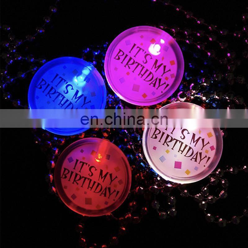 Promotional Acrylic Custom Name Flashing Led Badge Pin