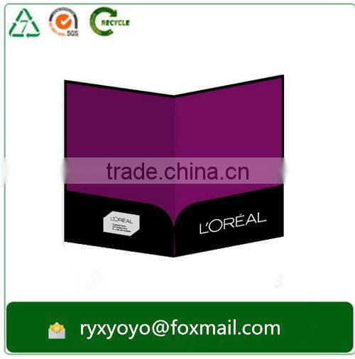 china wholesale advsertising kraft paper file folder with pcokets