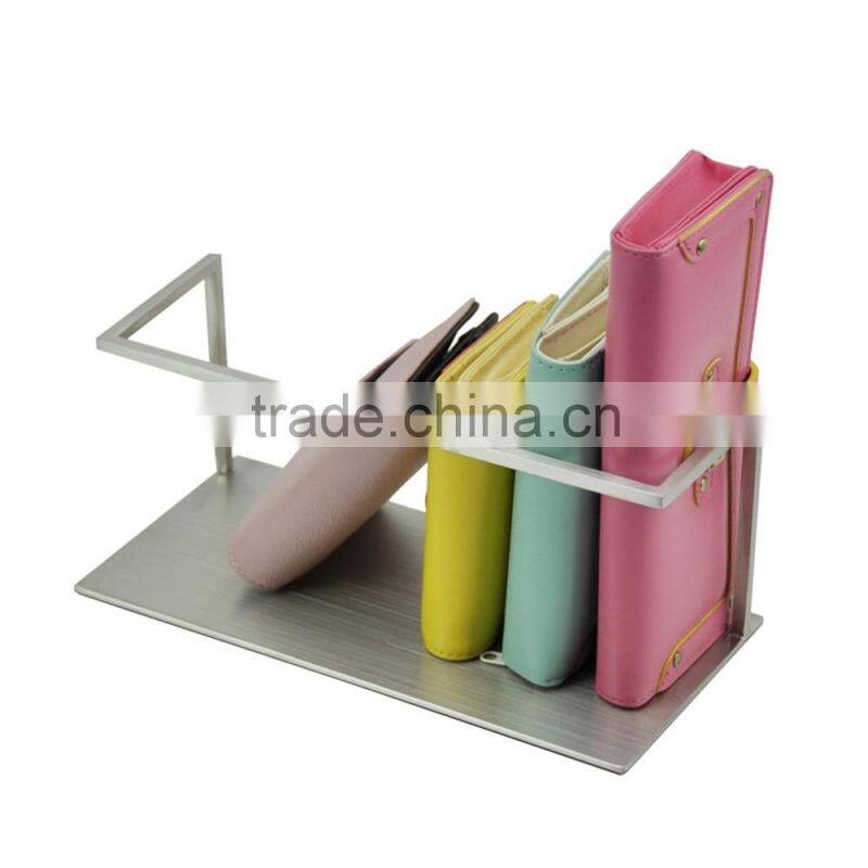 Metal Wallet Display Holder Purse Display Stainless Steel Wallet Rack