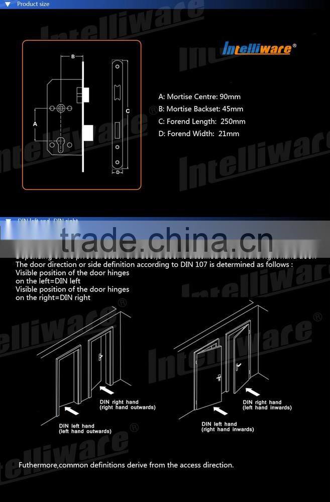 Best sale standard stainless steel plated safety lock for wooden door