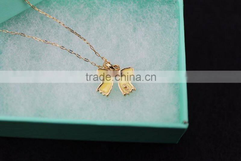 2015 factory direct sell personality latest design fashion valentine's gift bowknot pendant necklace costume jewelry necklace