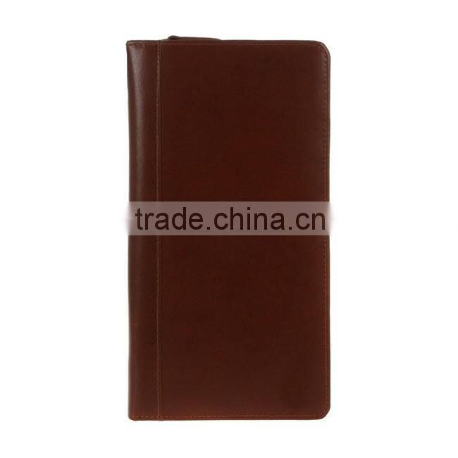Pure leather passport holder with zip-round closure Luxuries Italian style tan natural leather zipped travel wallet