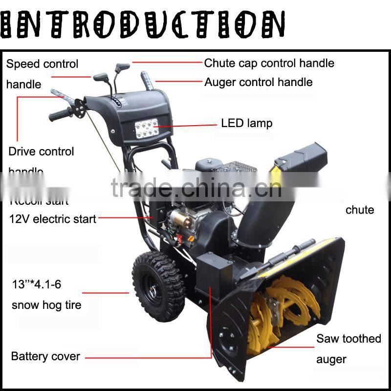 2015 new model!! 6.5HP snowblower withing LED light,63cm working width