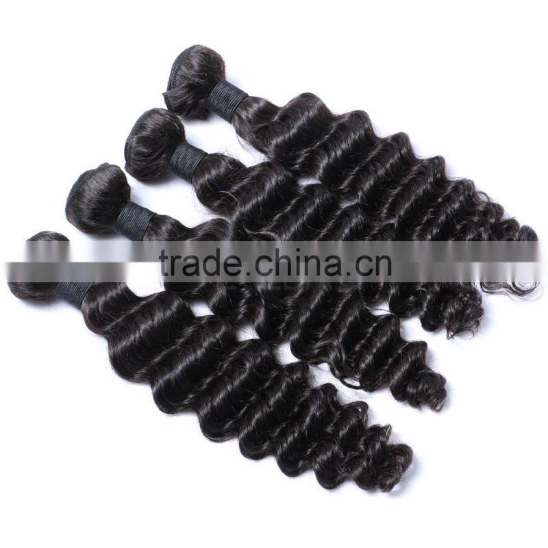 Peruvian human hair #1 #b natrual color 8a grade deep wave virgin hair weaving