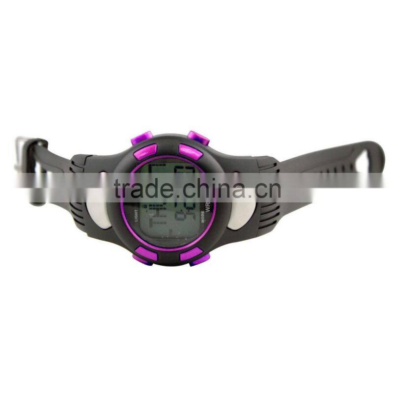 LP1365 plastic case LCD stainless steel Case back Pedometer crane sports heart rate monitor sports watch