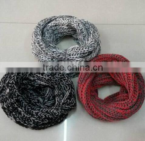 2014 Winter Newest Fashion Unisex Two Thread Weave Circle Loop Knitted Scarf