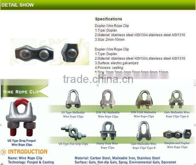 Simplex Wire Rope Clip stainless steel AISI 316