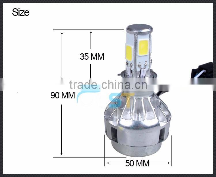 High quality fan design 9600LM super bright 12V 24V led motorcycle headlight